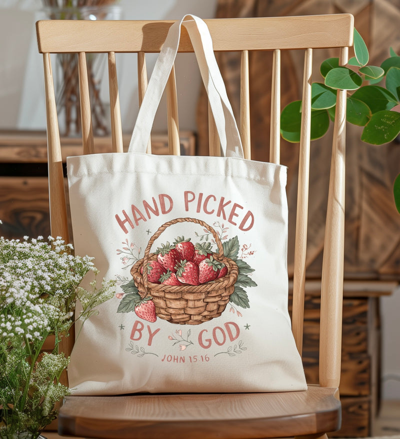 Hand Picked By God Tote • Strawberries