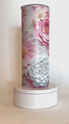 3D Floral Tumbler - Pink + White