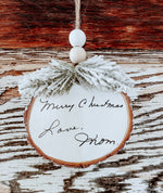 Handwriting Custom Wood Ornament