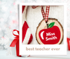 Teacher Apple Custom Ornament