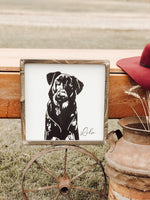Pet Portrait Photo Wood Sign: Framed
