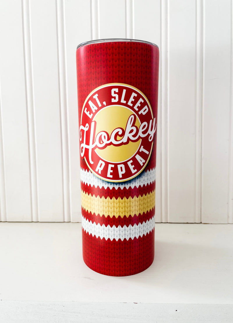 Hockey Sock Tumbler | Eat Sleep Hockey Repeat | Travel Tumbler