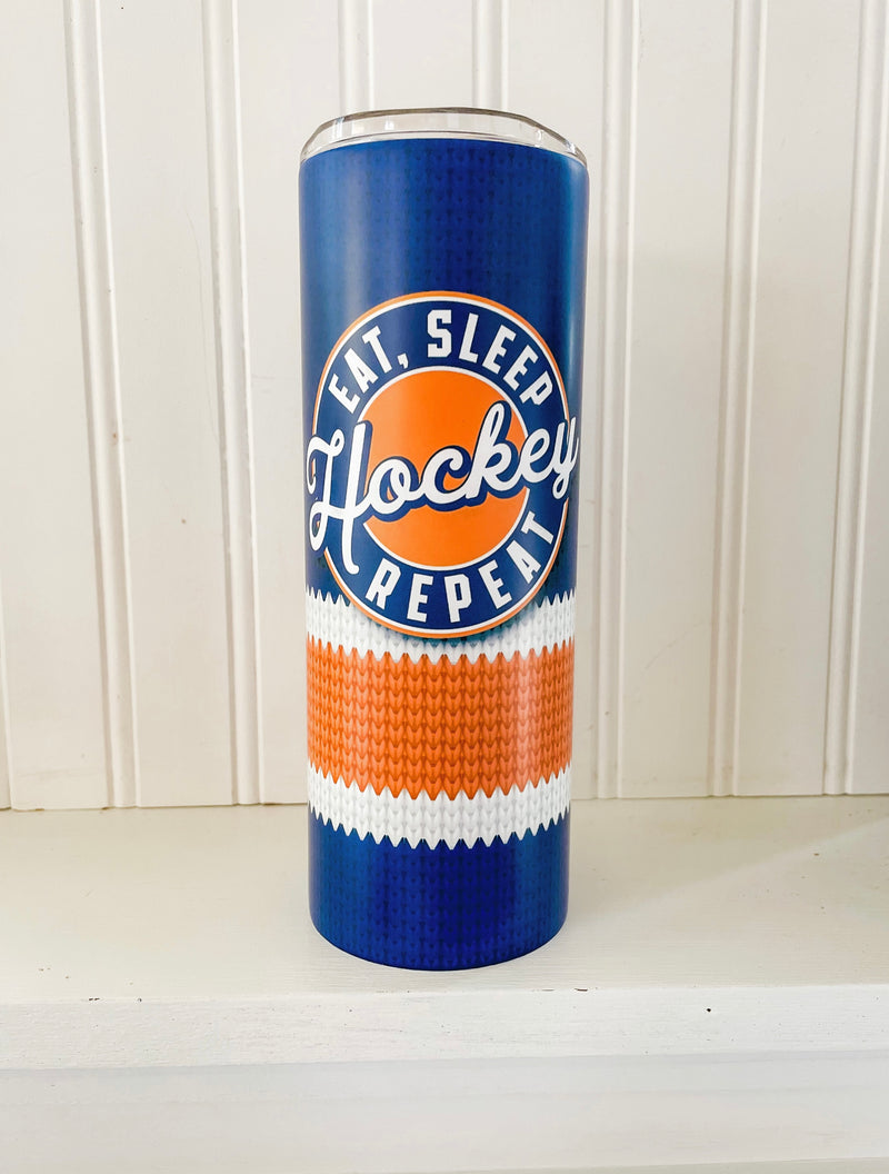 Hockey Sock Tumbler | Eat Sleep Hockey Repeat | Travel Tumbler